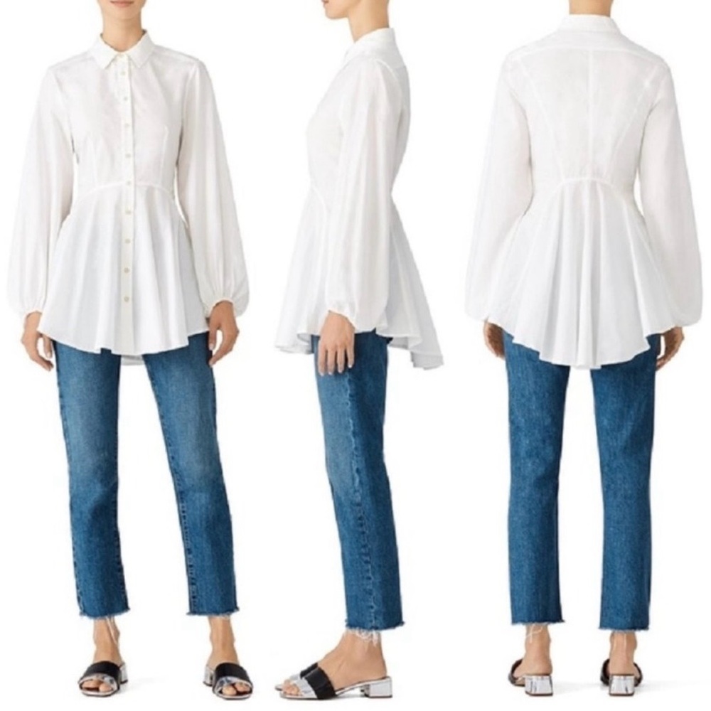 Free People Freya Poplin White Cotton Tunic Dress Size M